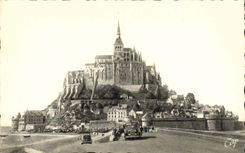 Mont Saint Michel Al CPA seen from dams by spring tide