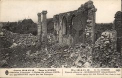 CPA War 1914 1916 In the French Offensive Sum the church of the village of Herbecourt taken again by French