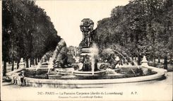 Paris CPA the fountain Carpeaux (garden of Luxembourg)