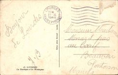 Lourdes CPA the basilica and mountains