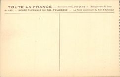 CPA thermal Road of aubisque the culminating point of the collar of aubisque