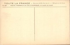 CPA thermische Strasse des Kragens von Aubisque am Ausgang des Tunnels