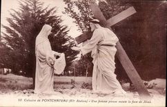 CPA Martyrdom of Pontchateau a pious woman essuie the face of Jesus