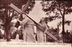 CPA Calvaire of Pontchateau Simon Cyreneen helps Jesus has to carry his cross