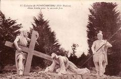 CPA Calvaire of Pontchateau Jesus fall for the second time