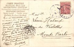 Phantasie - bessere Kusse - Vogel - Taube - Tauben die den Forderwagen weg von den Spulen - CPA reiten