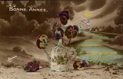 CPA Fantasy Happy New Year Flowers