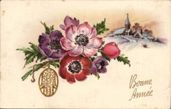 CPA Fantasy Happy New Year Flowers