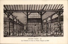 CPA History Old Paris Ls galleries of wood of the Palais Royal in 1810