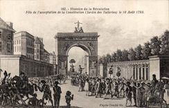 CPA Histoire of the Revolution Celebrates acceptance of Consitution (garden of Tileries) August 10th 1793