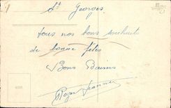 CPA Fantasy pink Wishes Good festival feurs