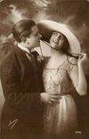 CPA Fantaisie Bon souvenir Couple