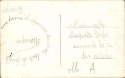 CPA Fantaisie Bon souvenir Couple