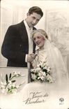 CPA Fantaisie Voeux de bonheur couple