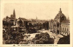 Strasbourg CPA Places republic and palate of the Rhine
