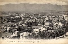 Colmar CPA Panorama and chain of the Vosges