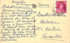 Belgium CPA General secretary of Christian female social works 111 rue de la posts Brussels