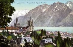 Suisse Lausanne CPA Vue generale depuis Beaulieu 