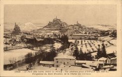 Le Puy CPA Sous la niege Vue generale prise d'Espaly Mont Brunelet CEvennes