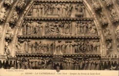 Reims CPA die Kathedrale bemisst Sainte NordTympanum des Portals von 6