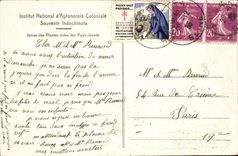 CPA colonial Institute nationa of agronomy memory inodchinois greenhouses of the plants Tuberculosis S + Red Cross