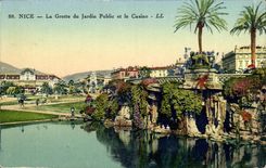 Nice CPA the cave of the public garden and the casino