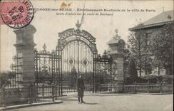 Boulogne on the horticultural Seine CPA Etablissement of the town of Paris Roasts Entering on the road of Boulogne