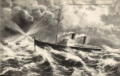 Transatlantic CPA returning to the port by storm (boat ship boat)