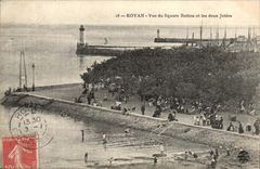 Royan CPA Seen of the sqaure Botton and the two piers