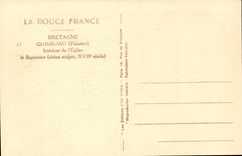 CPA Interior Guimiliau CPA of the church the baptistry (oak carves 18th)