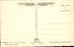 CPA Fantasy Venezia Big shot LED sospiri Ponte della Paglia Italy italia