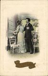 CPA Fantaisie Souvenir (couple)