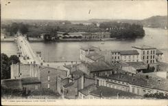 Libourne CPA Ansicht der Steinbrucke und der hubschen Banke des Dordogne