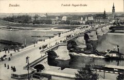 Dresden CPA Friedrich August Brucke (boat boat ship)