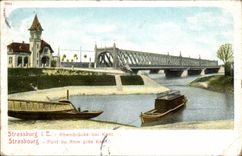 Strassburg CPA Bridge of the sea-green Rhine Kehl