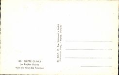 Dieppe CPA schwarze Felsen visieren die Oberseite der Klippen an