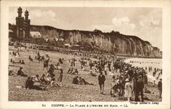 Dieppe CPA der Strand pro Stunde des Bades