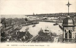 Dieppe CPA der Hafen und der Glockeaufsatz Saint Jacques