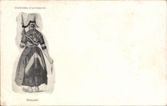 Costumes of Auvergne CPA Brayaude (folklore)