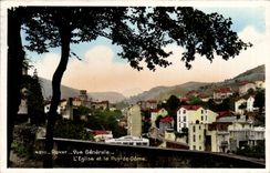 Royat CPA View the church and Puy de Dome