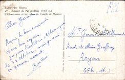 CPA Summit of Puy dde Dome Observatory and ruins of the Mercury temple