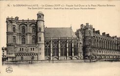 Saint Germain in Bush hammer CPA Castle western southern Frontage and place Maurice Berteaux