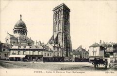 Tours CPA Eglise St martin et tour Charlemagne