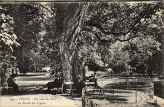 Vichy CPA a corner of the park to the basin of the swans