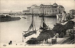 Trouville Deauville CPA the casino and the quays (boat boat)