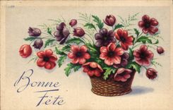 CPA gute Phantasie feiert Fleurs