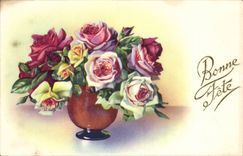 CPA gute Phantasie feiert Fleurs