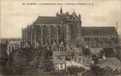 Mans CPA the cathedral St Julien the rosette