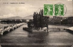 Switzerland CPA Geneva and Mont Blanc