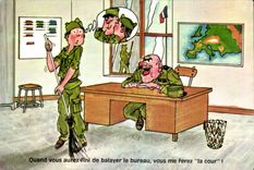 CPM Humour Quand vous aurez fini de balayer le bureau vous me ferez la cour (soldat miltiaria)